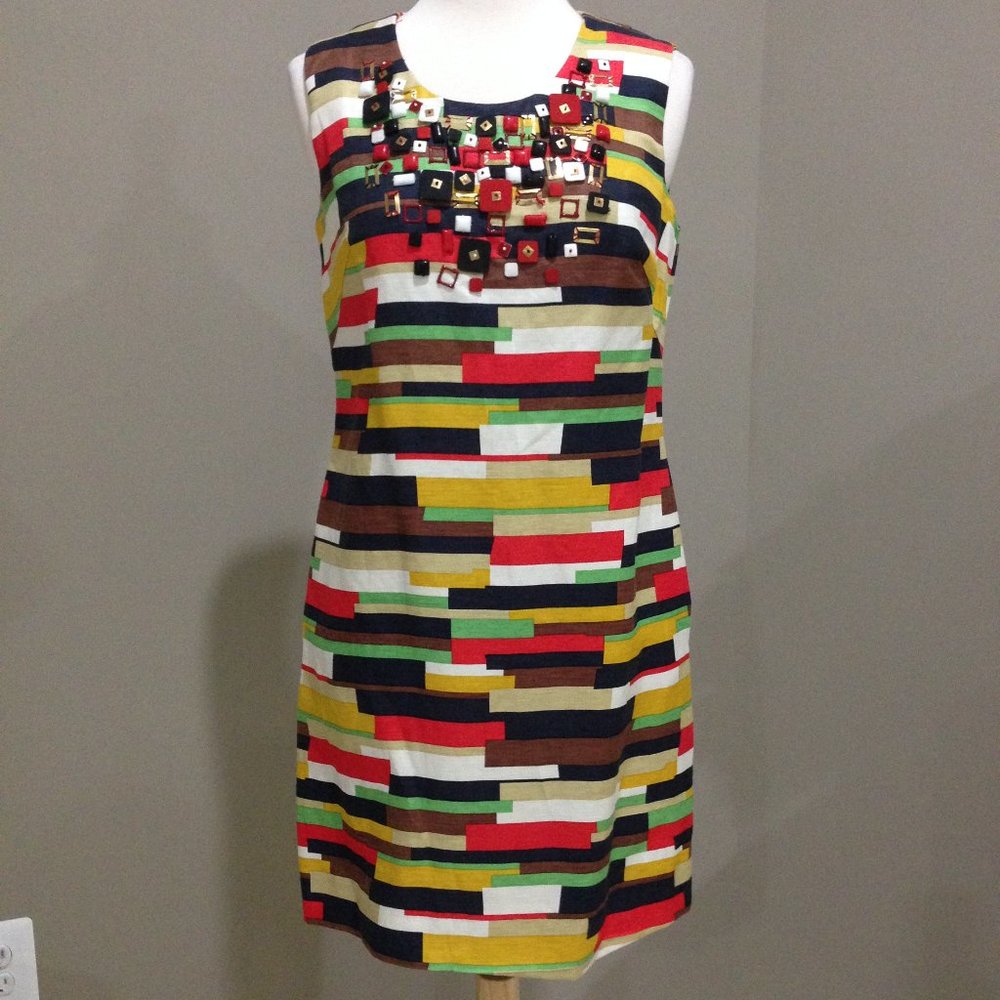 NWT Milly embellished multi color shift dress